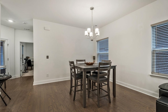2326 Laurelstone Dr, Murfreesboro, TN 37130 - dining area featuring a chandelier and dark wood-type flooring