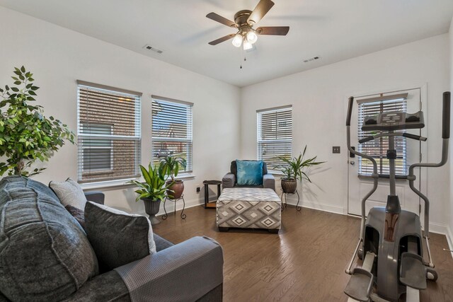 2326 Laurelstone Dr, Murfreesboro, TN 37130 - living room featuring ceiling fan and wood finished floors