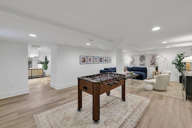 8014 Shoals Branch Rd, Primm Springs, TN 38476 - recreation room featuring light wood finished floors and recessed lighting
