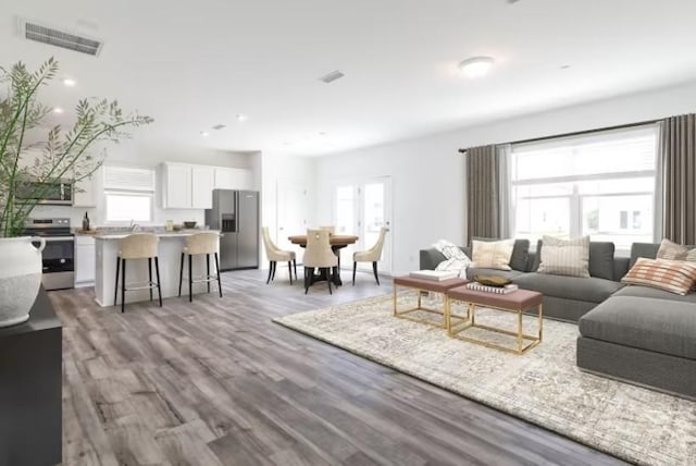 3380 Tucker Trce, Columbia, TN 38401 - living room with wood finished floors and recessed lighting