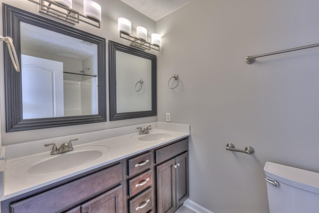 212 Towbridge Dr, Murfreesboro, TN 37129 - full bathroom featuring double vanity and a textured ceiling