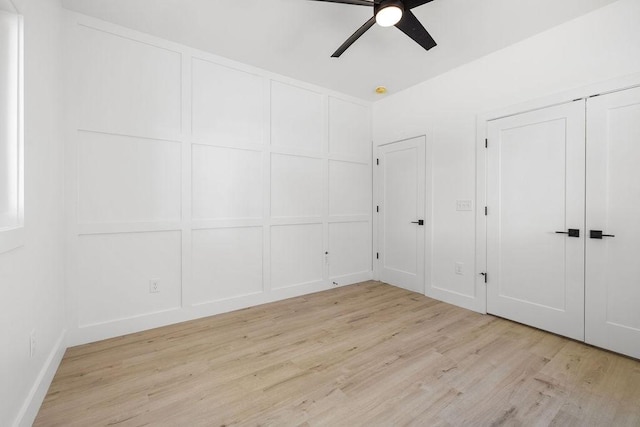 1905 Highland Ave, Columbia, TN 38401 - unfurnished bedroom featuring light wood-style floors and ceiling fan