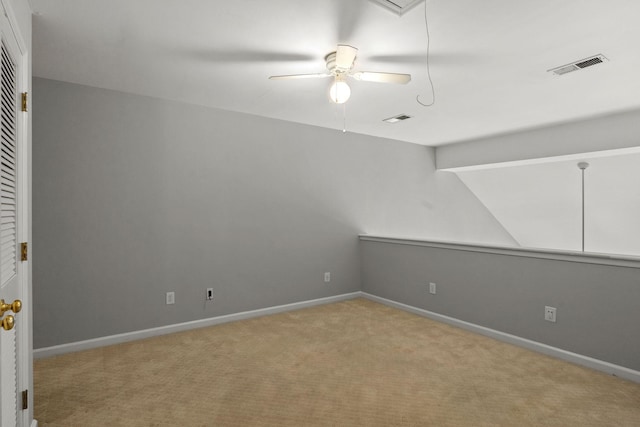 231 Green Harbor Rd Unit 59, Old Hickory, TN 37138 - spare room featuring ceiling fan, light colored carpet, and lofted ceiling