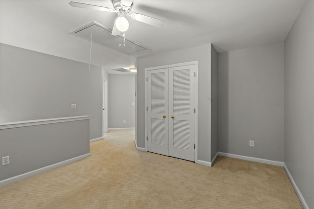 231 Green Harbor Rd Unit 59, Old Hickory, TN 37138 - unfurnished bedroom with attic access, carpet, a closet, and ceiling fan