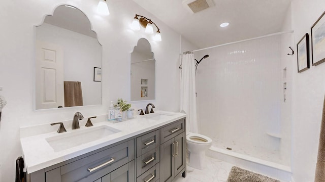 1335 Chippendale Cir, Columbia, TN 38401 - full bathroom with marble finish flooring, double vanity, and a shower with shower curtain