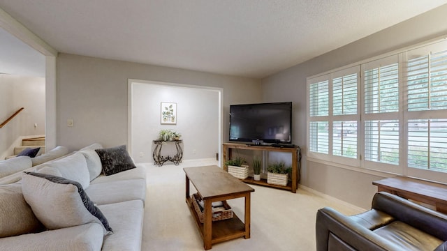1335 Chippendale Cir, Columbia, TN 38401 - living area featuring light colored carpet and stairs