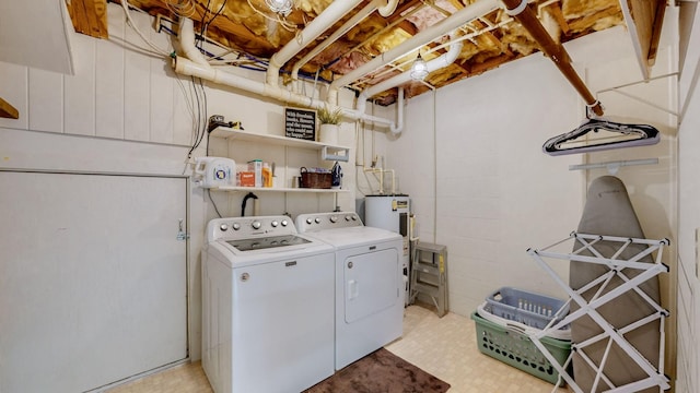 1335 Chippendale Cir, Columbia, TN 38401 - laundry room featuring washer and dryer and electric water heater