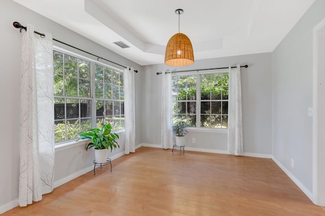 2910 Churchill Ln, Thompsons Station, TN 37179 - empty room featuring a tray ceiling and wood finished floors