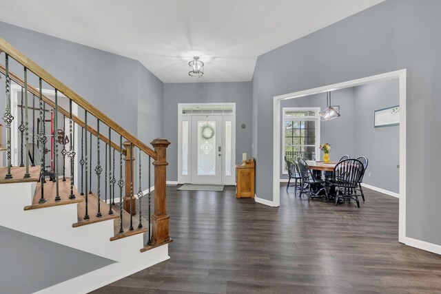 2600 Little Bartons Creek Rd, Cumberland Furnace, TN 37051 - entryway with stairs and dark wood finished floors