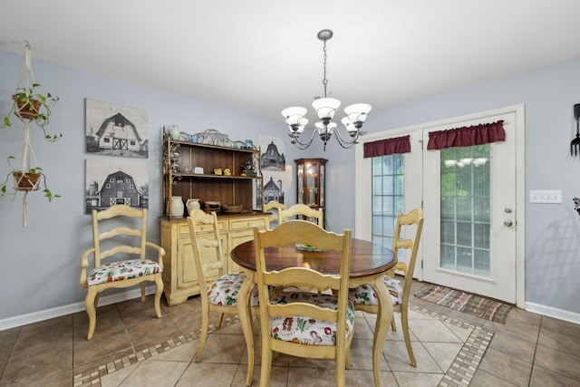1550 Beech Bottom Rd, Watertown, TN 37184 - dining space with a chandelier and light tile patterned floors