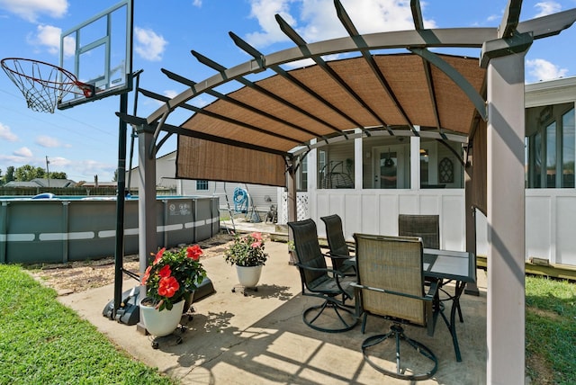 1620 Baucom Dr, Columbia, TN 38401 - view of patio with outdoor dining space, a pergola, and an outdoor pool