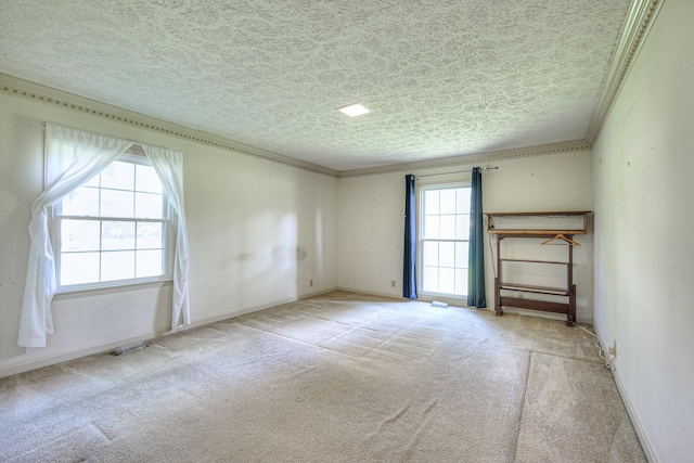 2010 Hartland Rd, Franklin, TN 37069 - empty room with crown molding, carpet floors, and a textured ceiling