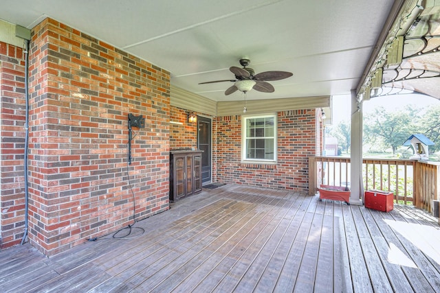 2010 Hartland Rd, Franklin, TN 37069 - wooden terrace with ceiling fan