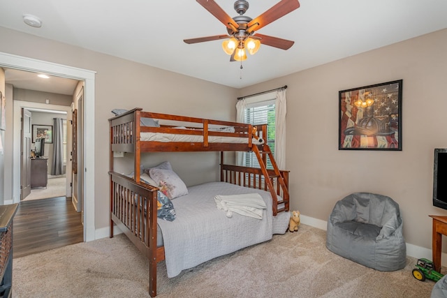 398 Beasleys Bend Rd, Lebanon, TN 37087 - carpeted bedroom featuring baseboards and ceiling fan
