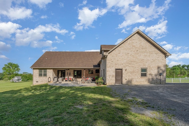 398 Beasleys Bend Rd, Lebanon, TN 37087 - back of property with brick siding and a patio area