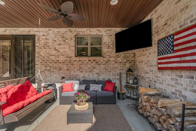 398 Beasleys Bend Rd, Lebanon, TN 37087 - view of patio / terrace featuring an outdoor hangout area and a ceiling fan