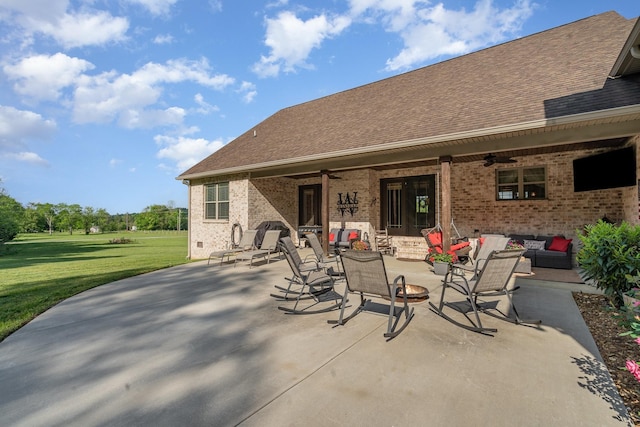 398 Beasleys Bend Rd, Lebanon, TN 37087 - view of patio / terrace featuring a ceiling fan and an outdoor living space