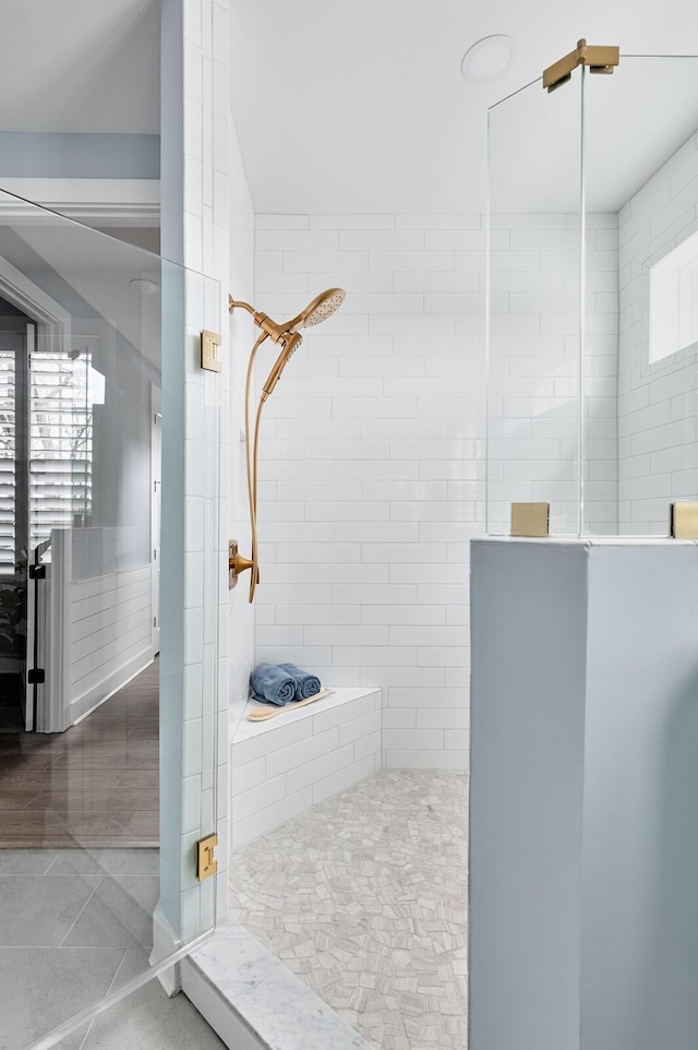1224 Ben Forkum Dr, Lebanon, TN 37087 - bathroom with a walk in shower and tile patterned floors