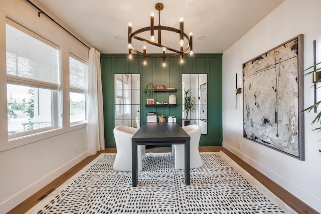 1224 Ben Forkum Dr, Lebanon, TN 37087 - office area with a chandelier and wood finished floors