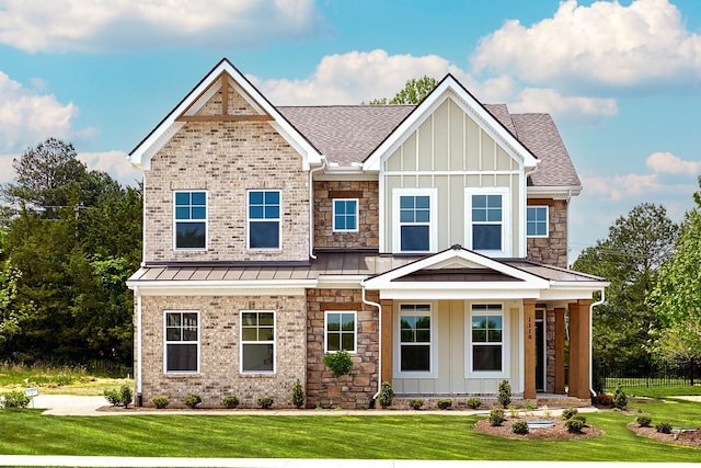 1107 Willow Springs Dr, Lebanon, TN 37087 - craftsman-style home with board and batten siding, a front lawn, and roof with shingles
