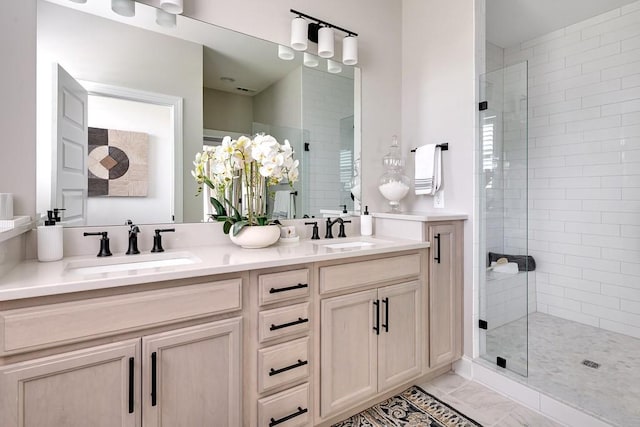 1107 Willow Springs Dr, Lebanon, TN 37087 - bathroom with a shower stall and double vanity