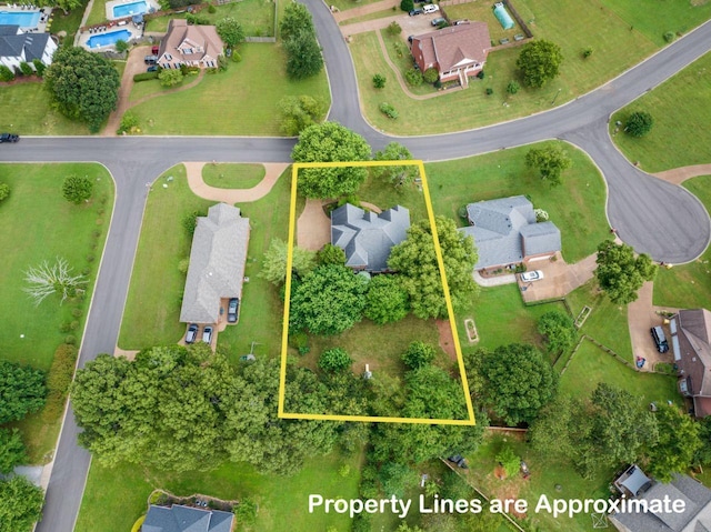 7125 Locksley Ln, Fairview, TN 37062 - aerial perspective of suburban area with property parcel outlined