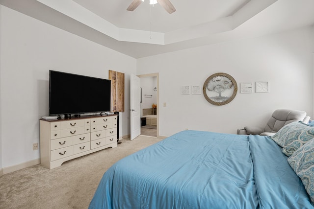 29 Harbor Pt, Lebanon, TN 37087 - bedroom featuring light colored carpet, a raised ceiling, and ceiling fan
