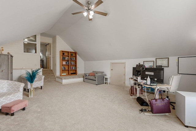 29 Harbor Pt, Lebanon, TN 37087 - carpeted office space featuring vaulted ceiling and a ceiling fan