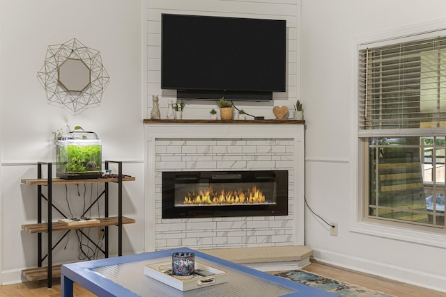 29 Harbor Pt, Lebanon, TN 37087 - living area featuring wood finished floors and a glass covered fireplace