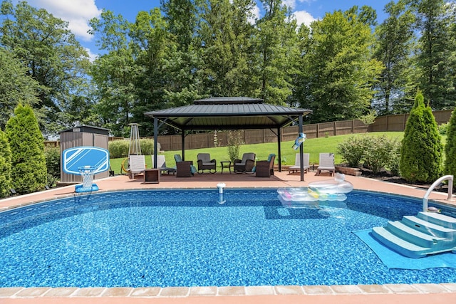 29 Harbor Pt, Lebanon, TN 37087 - view of swimming pool featuring a fenced backyard, a gazebo, and a patio