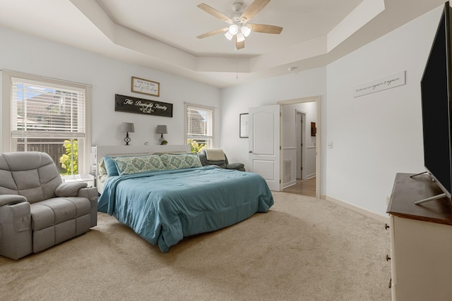 29 Harbor Pt, Lebanon, TN 37087 - carpeted bedroom featuring a raised ceiling and ceiling fan