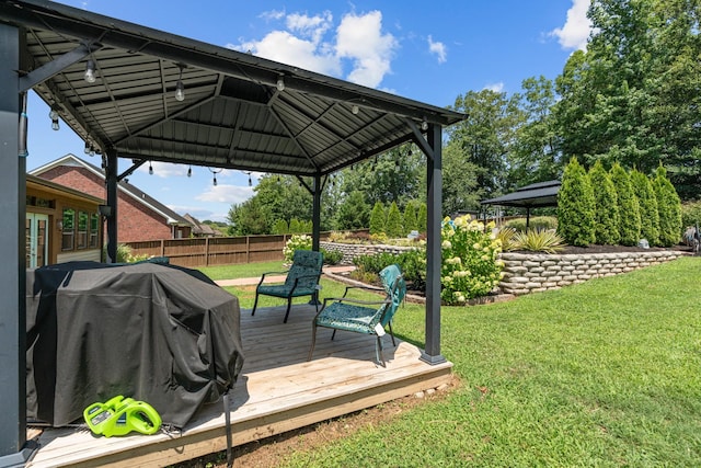 29 Harbor Pt, Lebanon, TN 37087 - wooden deck with a gazebo and area for grilling