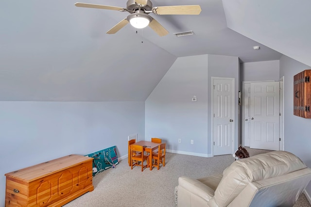 3045 Sakari Cir, Spring Hill, TN 37174 - living area with carpet, lofted ceiling, and ceiling fan