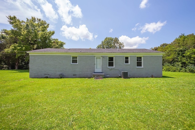 274 Spring Hill Rd, Stanton, TN 38069 - rear view of house featuring crawl space, a yard, brick siding, and entry steps