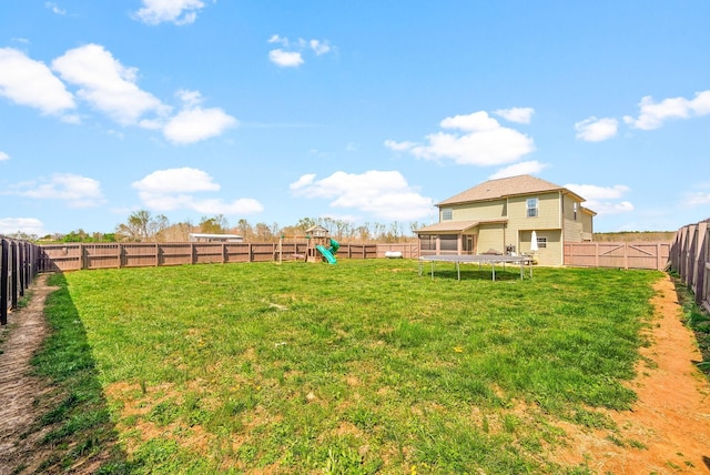 2210 Indian Mound Rd, Woodlawn, TN 37191 - fenced backyard featuring a trampoline and a playground