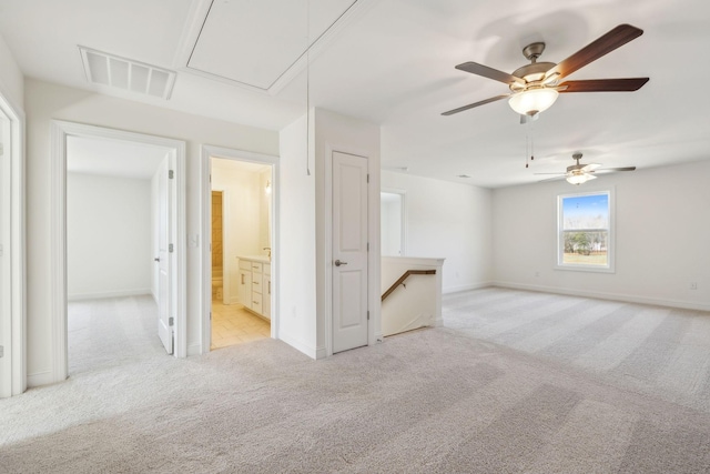 1894 Hamilton Chambers Rd, Lebanon, TN 37087 - spare room with light colored carpet, attic access, and ceiling fan