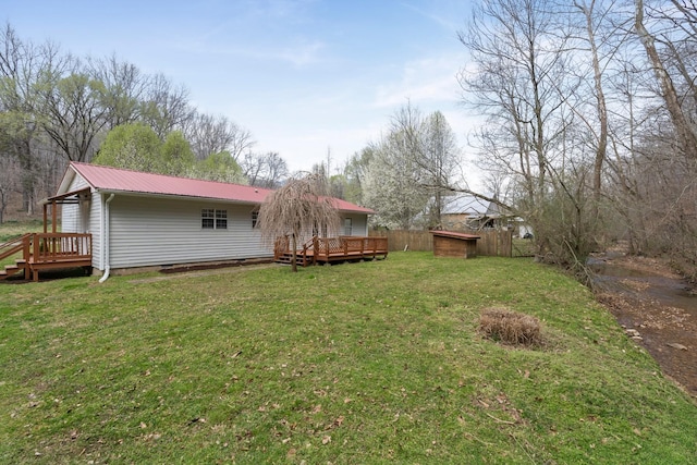 1120 Union Rd, Dickson, TN 37055 - view of green lawn featuring a deck