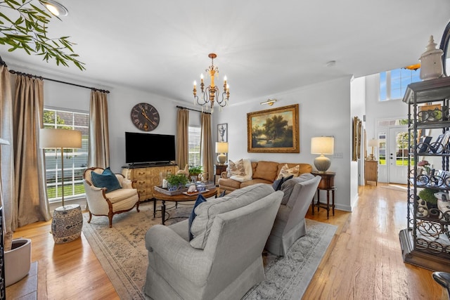 7767 Lynnle Way, Hixson, TN 37343 - living area with a chandelier and light wood finished floors