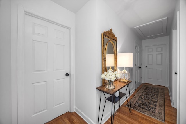 7767 Lynnle Way, Hixson, TN 37343 - hall featuring attic access and wood finished floors