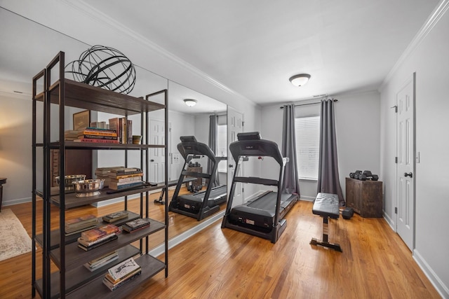 7767 Lynnle Way, Hixson, TN 37343 - workout room with crown molding and wood finished floors