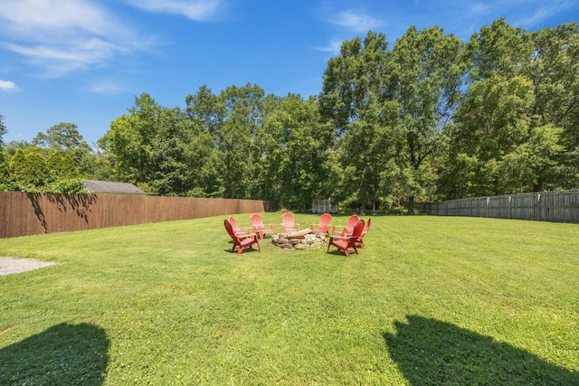 7767 Lynnle Way, Hixson, TN 37343 - fenced yard featuring a fire pit