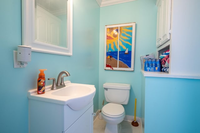 130 Fairway Cir, Loretto, TN 38469 - half bath with vanity and crown molding