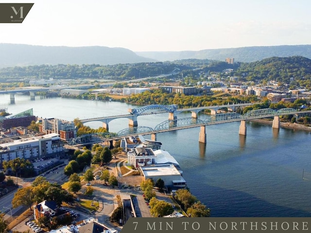 1584 Madison St, Chattanooga, TN 37408 - aerial view of a notable bridge and a water and mountain view