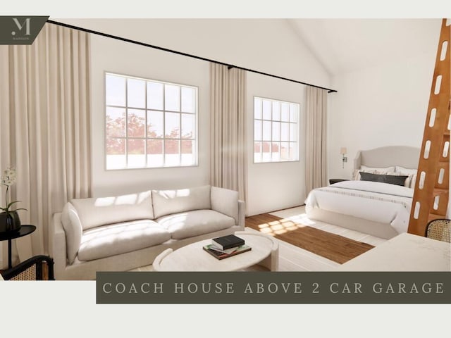 1572 Madison St, Chattanooga, TN 37408 - bedroom featuring vaulted ceiling and wood finished floors