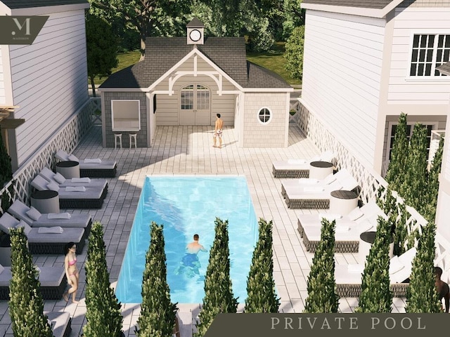 1572 Madison St, Chattanooga, TN 37408 - view of swimming pool with an exterior structure, an outdoor structure, and a patio area