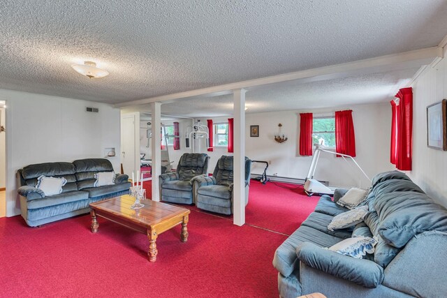 5007 Olivia Dr, Antioch, TN 37013 - living room featuring a textured ceiling and carpet