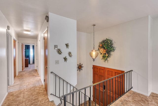 5007 Olivia Dr, Antioch, TN 37013 - hallway with an upstairs landing and light colored carpet