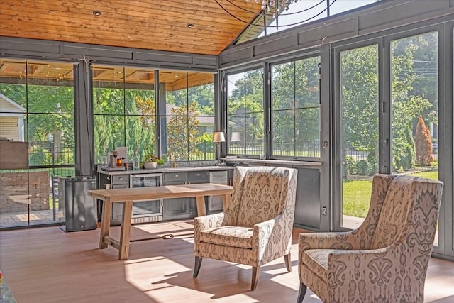 422 N Academy St, Murfreesboro, TN 37130 - sunroom / solarium featuring lofted ceiling and wine cooler