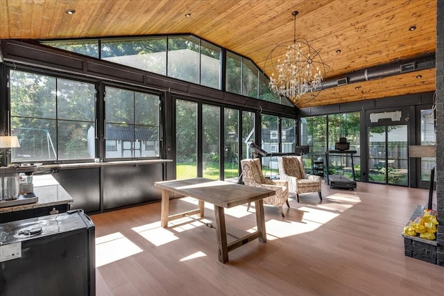 422 N Academy St, Murfreesboro, TN 37130 - sunroom / solarium with lofted ceiling, plenty of natural light, and a chandelier
