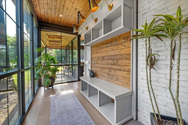422 N Academy St, Murfreesboro, TN 37130 - mudroom with wood ceiling, plenty of natural light, and wood finished floors